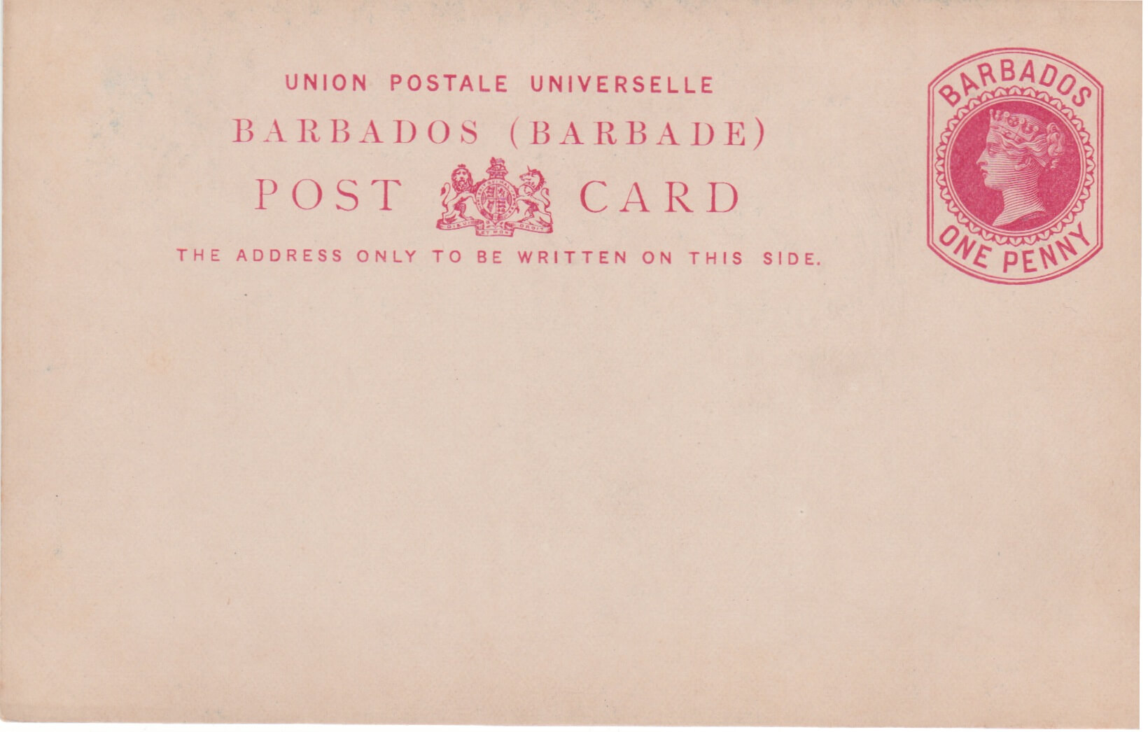 Barbados Reply paid card